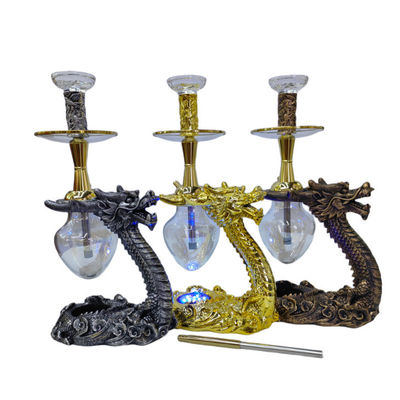 Bar de Fiestas Fumar Hookah Shisha Con Diseño de Dragón de Resina y Accesorios Completos