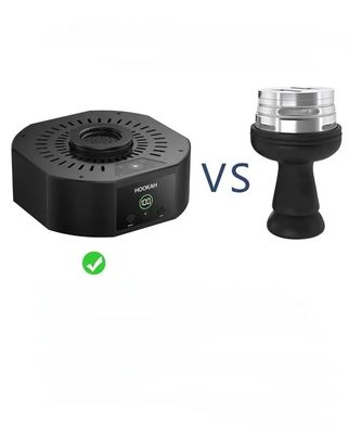 Cuenco de Shisha eléctrico negro con LED ajustable a temperatura y diseño único