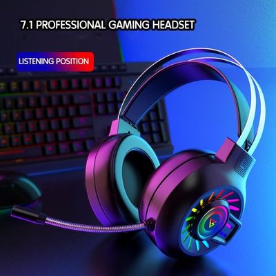 G97 RGB Luminous 7.1 Surround Sound auricular de juego con micrófono y control de volumen