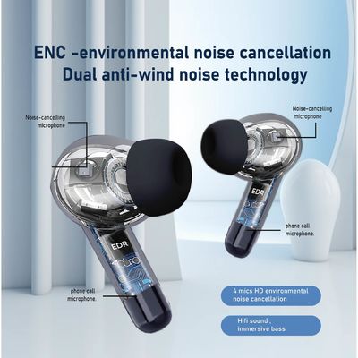Audífonos HiFI inalámbricos de molde privado con ANC ENC de baja latencia y pantalla digital
