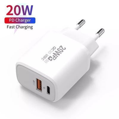 20W de carga rápida en la toma de corriente A C cargador de viaje para teléfonos móviles / computadoras portátiles / proyectores