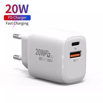 20W de carga rápida en la toma de corriente A C cargador de viaje para teléfonos móviles / computadoras portátiles / proyectores