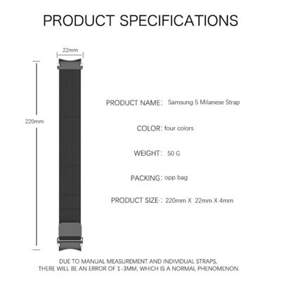 Bandas de relojes inteligentes de acero inoxidable para Samsung Galaxy Watch 5 44mm 40mm