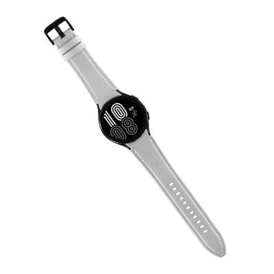 Banda de relojes de cuero de silicona de 20 mm Remplazo retro para Samsung Watch Series Ancho de banda