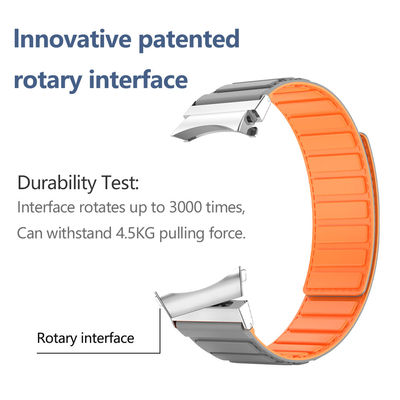 22mm SamSung Watch 4 correa de cuero magnético con doble color giratorio y nylon