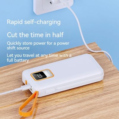 Exterior 10000mAh TC Port Mini 22.5W Banco de energía de carga rápida con cable y capacidad real