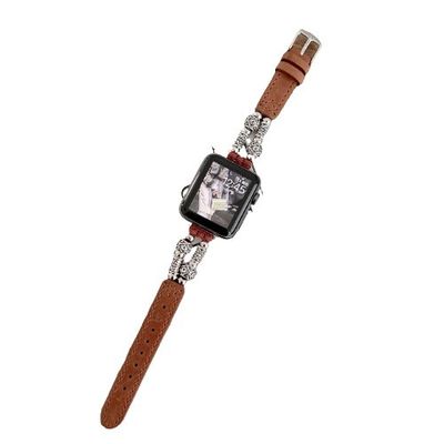 Banda de ancho de banda de cuero de 38 mm Banda de reloj de cuero para iWatch Luxury Design