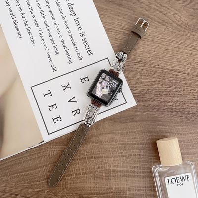 Banda de ancho de banda de cuero de 38 mm Banda de reloj de cuero para iWatch Luxury Design
