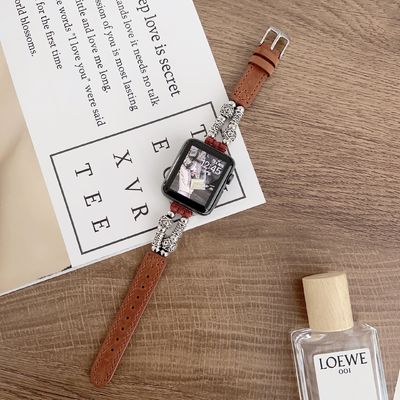 Banda de ancho de banda de cuero de 38 mm Banda de reloj de cuero para iWatch Luxury Design