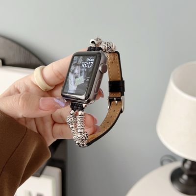 Banda de ancho de banda de cuero de 38 mm Banda de reloj de cuero para iWatch Luxury Design