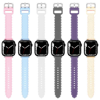 Estilo de lujo popular para el reloj Apple 45mm Clear Glitter Lace Diamond Replacement Band