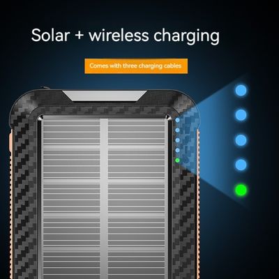 Batería Li-Polymer Banco de energía solar 10000mAh para iPhone 15 Carga inalámbrica y al aire libre