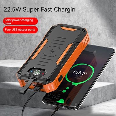15W potencia de salida Private Mold Carga inalámbrica Banco de energía solar para iPhone 30000mAh