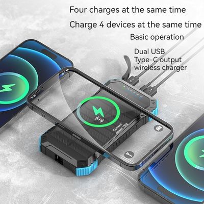 Apoyo a la carga rápida Impermeable 20000mah Banco de energía de paneles solares para actividades al aire libre