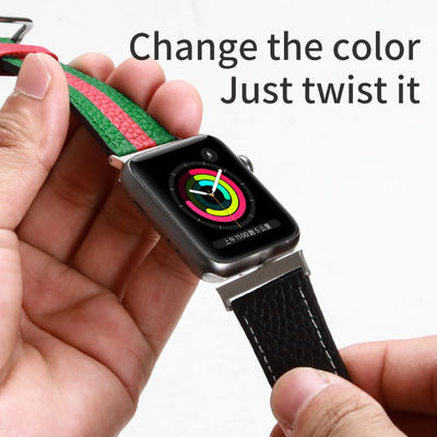 OEM ODM Banda de doble cara Banda de cuero de reloj para Apple Watch Banda 38 40 41 42 44 45mm