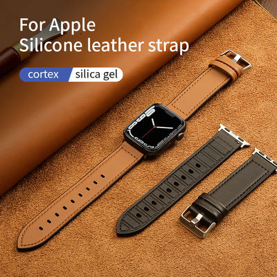22 mm de silicona de cuero de reloj correa para iWatch Serie 6 5 4 3 2 1 SE lujoso y duradero