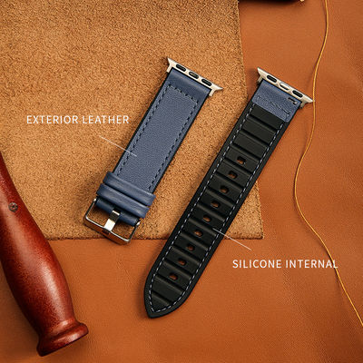 22 mm de silicona de cuero de reloj correa para iWatch Serie 6 5 4 3 2 1 SE lujoso y duradero