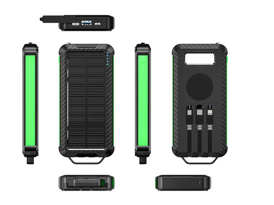 Cargador de batería de carga rápida ultra delgada 10000mAh Banco de energía solar inalámbrica para exteriores