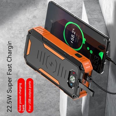 Carga inalámbrica Banco de energía exterior 30000mAh con panel solar de 22.5W y alta capacidad