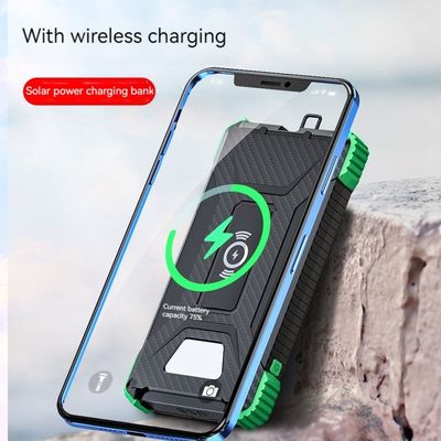 Carga inalámbrica 5W Banco de energía exterior 10000mAh Cargador de batería solar para iPhone 15