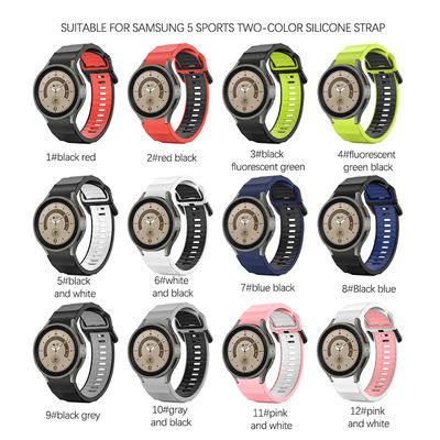 Banda de relojes de silicona de doble color personalizada para Samsung Galaxy Watch 5 Pro