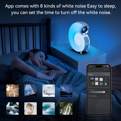 Cargador inalámbrico con reloj de alarma Control de aplicación digital altavoz inalámbrico RGB Light