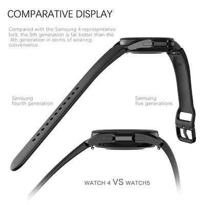 Samsung Galaxy Watch 5 40mm 44mm Cinturón de silicona con doble cara de diseño de banda ancho 20mm
