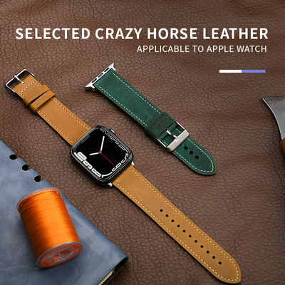Apple Watch Brazalete de cuero para 38mm 40mm 42mm 44mm Serie 7 6 SE 5 4 3 2 1