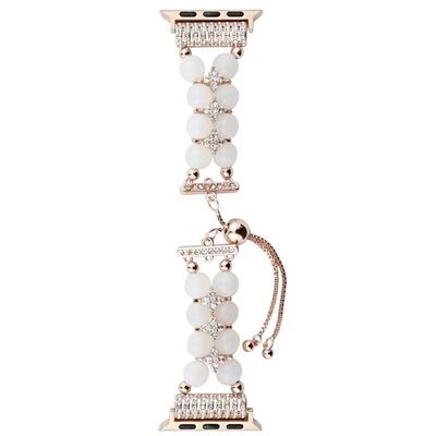 Brazalete de joyería con cuentas Mujeres Cinturón de reloj para iWatch 8 Serie 38mm 40mm Smart Watch Band
