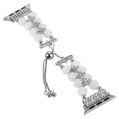 Brazalete de joyería con cuentas Mujeres Cinturón de reloj para iWatch 8 Serie 38mm 40mm Smart Watch Band