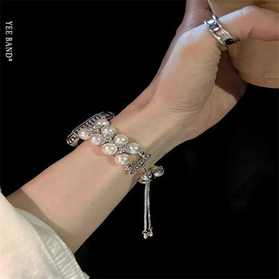 OEM ODM Mujeres Metal Diamante Joyería Brazalete Muñeca Banda de moda Rellas de relojes hechas a mano para iWatch Serie 8 7 6 5 4 3 2 1