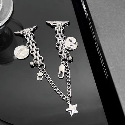 Correa de iWatch de acero inoxidable de 41 mm para relojes inteligentes elegantes y femeninos